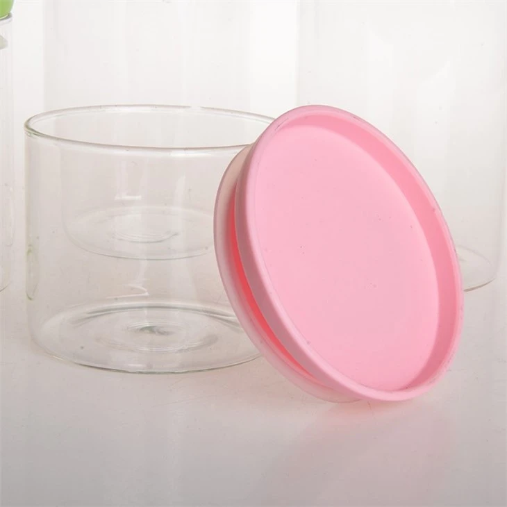 Food grade round glass jar with lid2