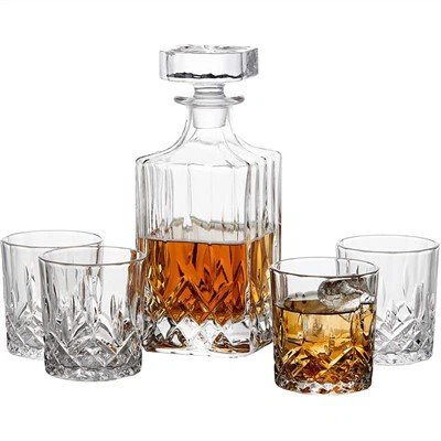 Vintage Glass Whiskey Decanter