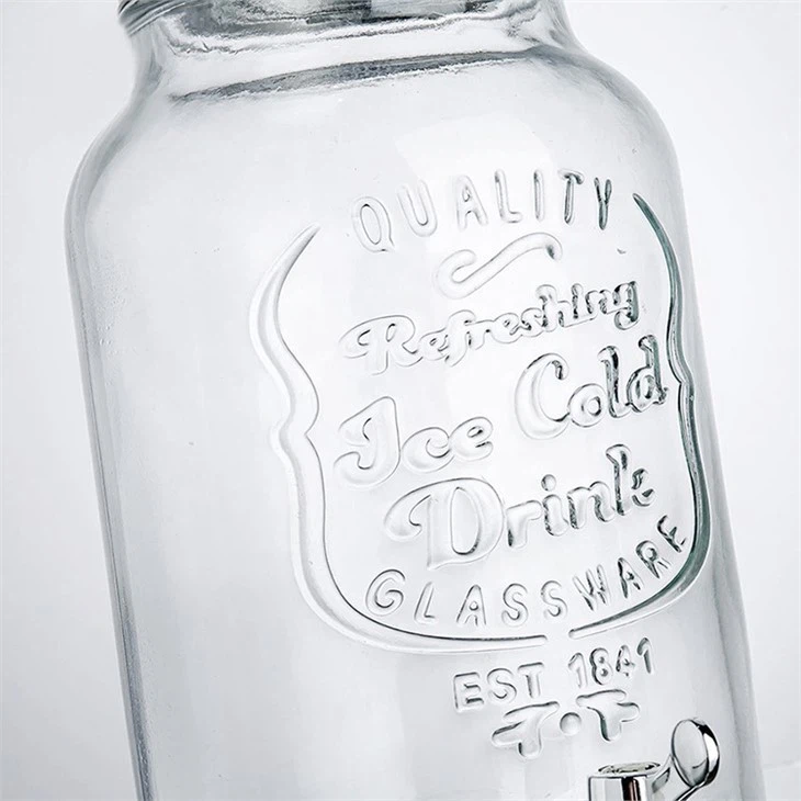 3l Glass Beverage Dispenser With Lid