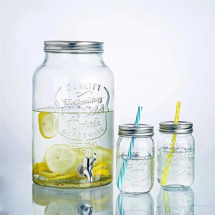 3l Glass Beverage Dispenser With Lid