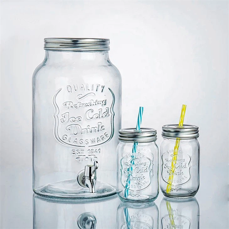 3L Glass Beverage Dispenser With Lid