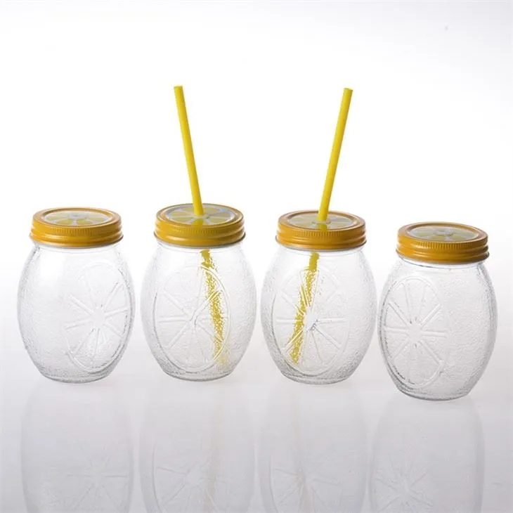 Lemon Cup With Lid And Straw