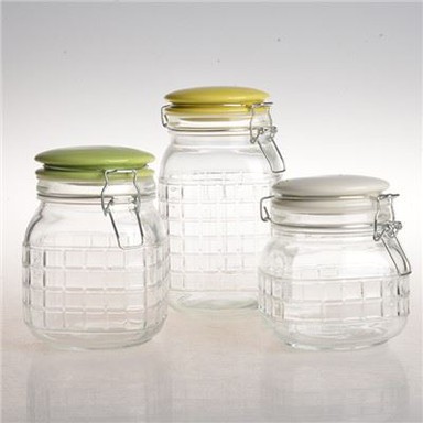 3 Airtight Glass Candy Jars with Lids
