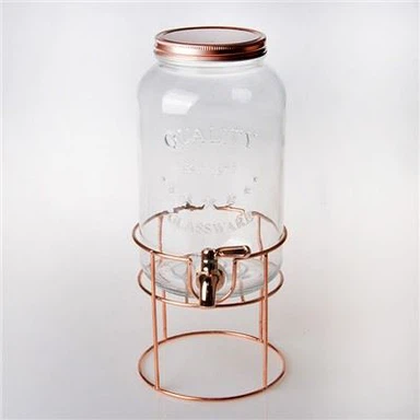 Glass Drink Dispenser With Tap