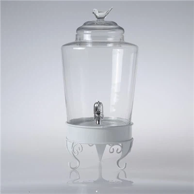 Bird Lid Glass Jar Drink Dispenser
