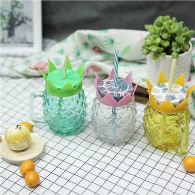 Color Pineapple Glass Bottle