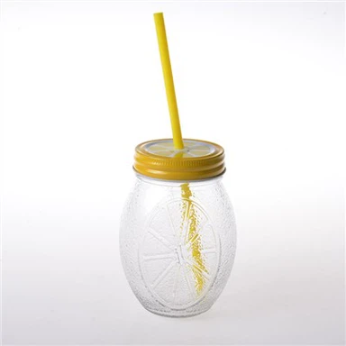 Colorful Straw Glass Masom Jar