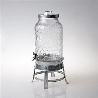 Glass Juice Drink Dispensers With Embossed Logo