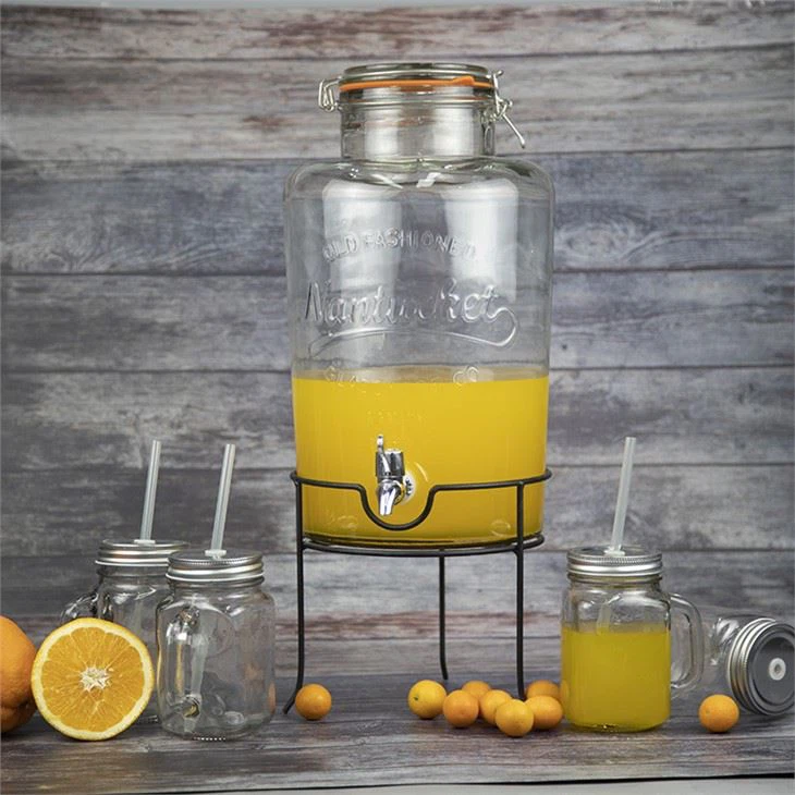 Transparent Glass Beverage Dispenser