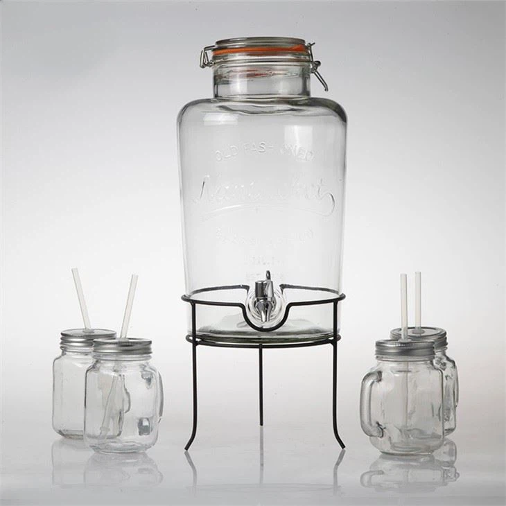 Transparent Glass Beverage Dispenser