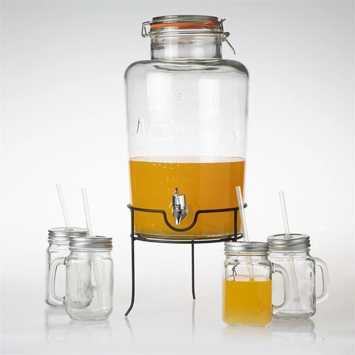 Transparent Glass Beverage Dispenser