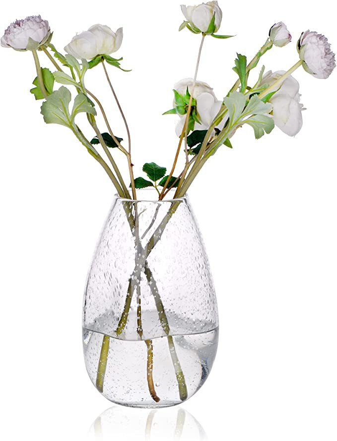 Hand Blown Transparent Glass Vase