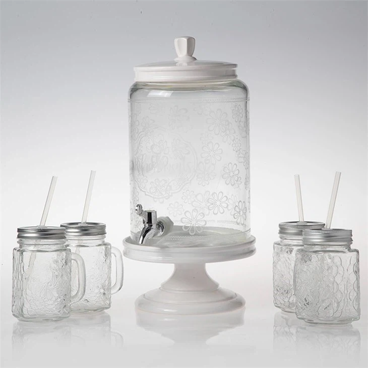 Glass Jar Drink Dispenser