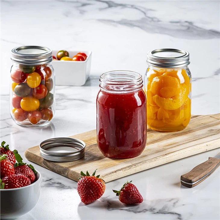 Glass Mason Jars With Metal Airtight Lids