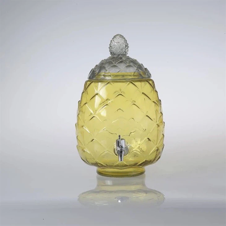 Pineapple Shaped Glass Beverage Dispenser