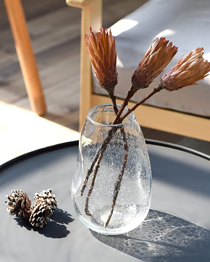 Hand Blown Transparent Glass Vase