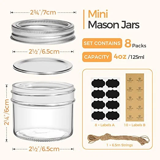 Mini Mason Jars 4oz