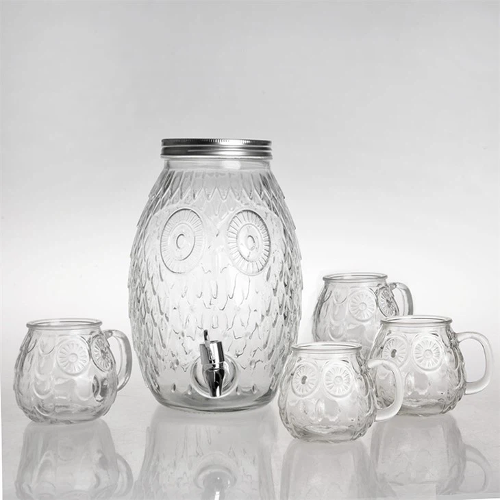 Round Glass Beverage Dispenser
