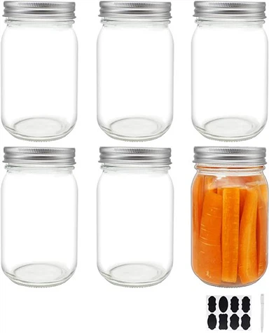 16 OZ Mason Jar With Screw Lid