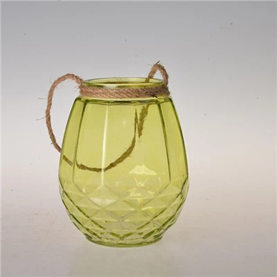 Glass candle holder with handle