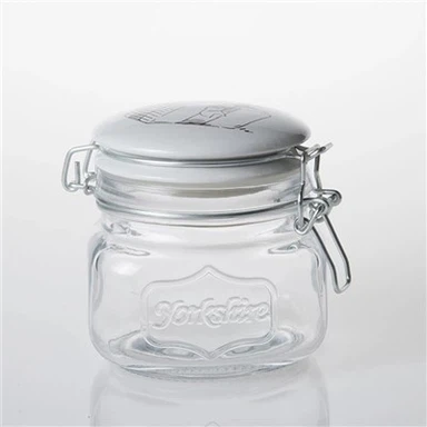 Ceramic Lid With Glass Jar