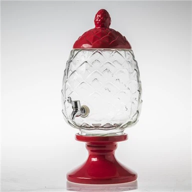Clear Glass Pedestal Drink Dispenser
