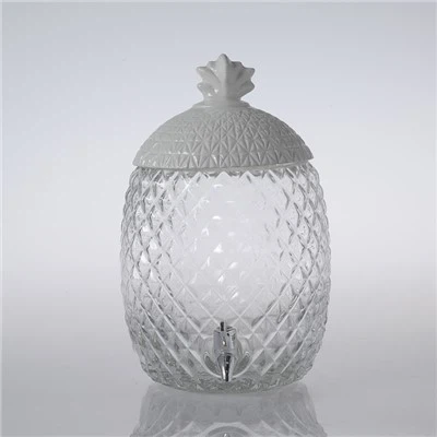 Glass Beverage Dispenser With Ceramic Lid