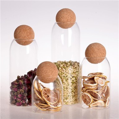 Round Cork Glass Jar