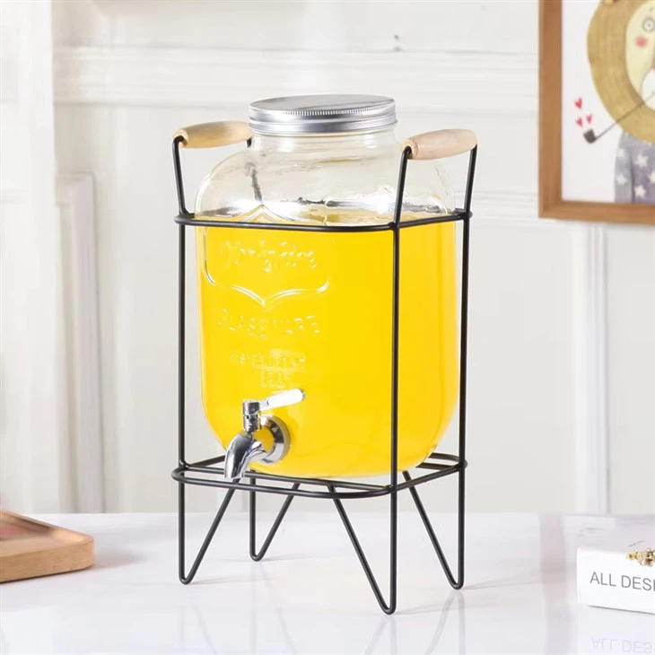 Water Juice Clear Glass Dispenser