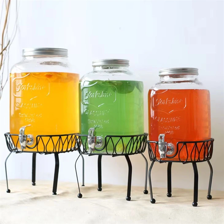 Water Juice Clear Glass Dispenser