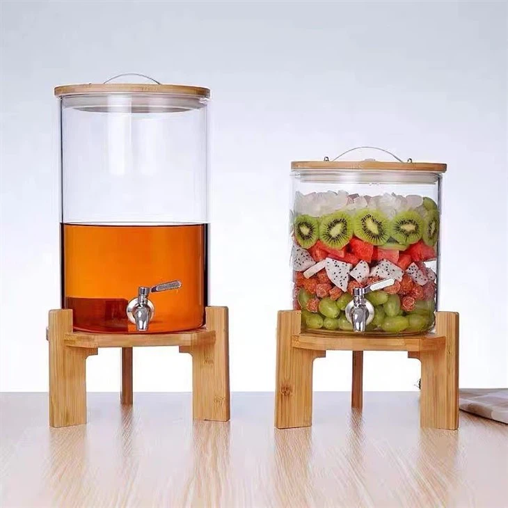 Water Juice Clear Glass Dispenser