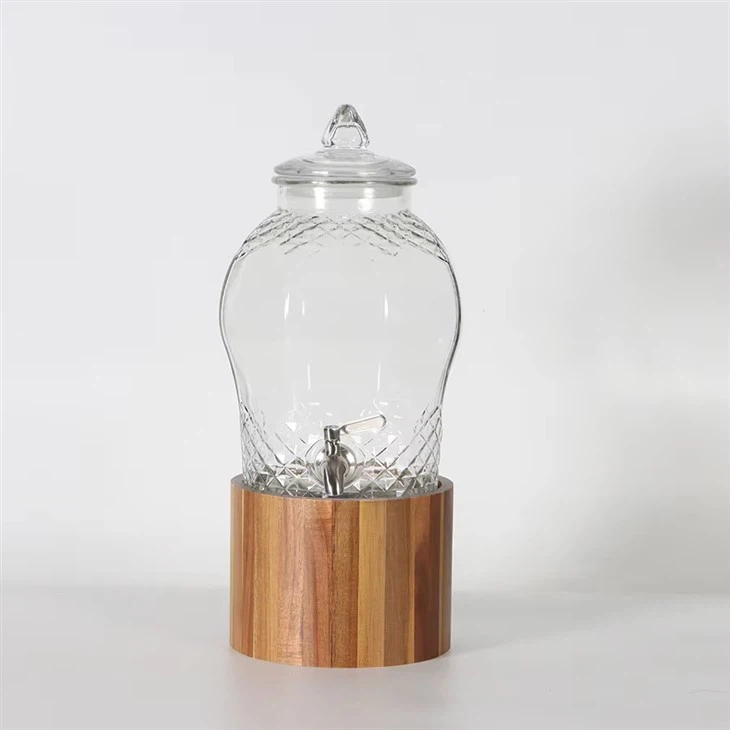 Water Juice Clear Glass Dispenser