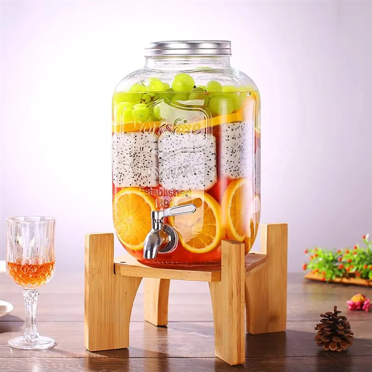 Water Juice Clear Glass Dispenser
