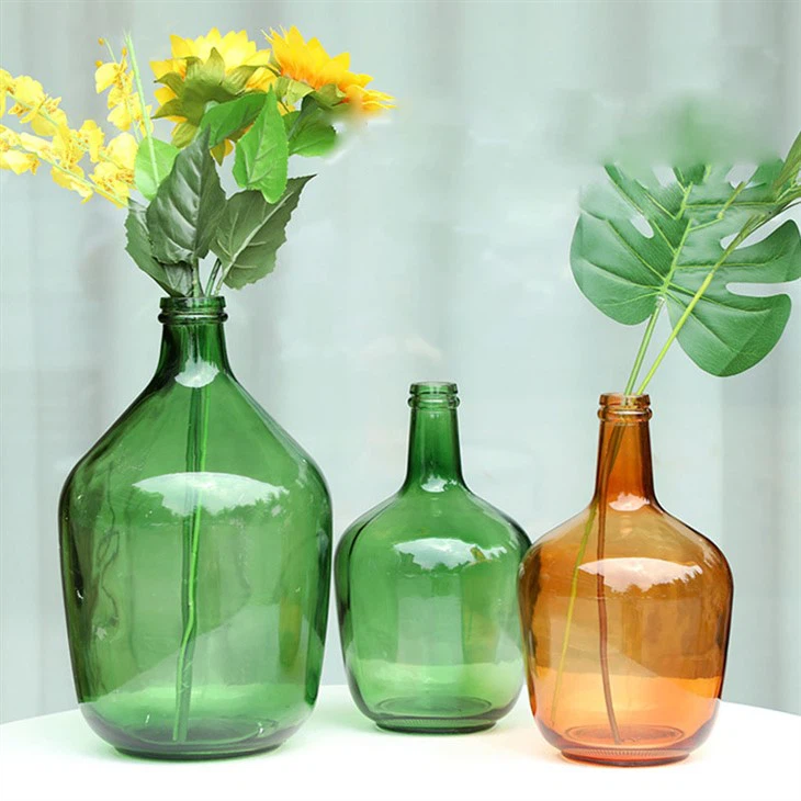 Round Glass Vase With Narrow Neck