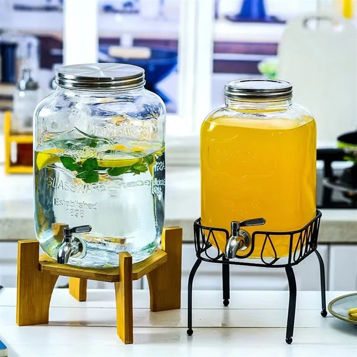 Water Juice Clear Glass Dispenser