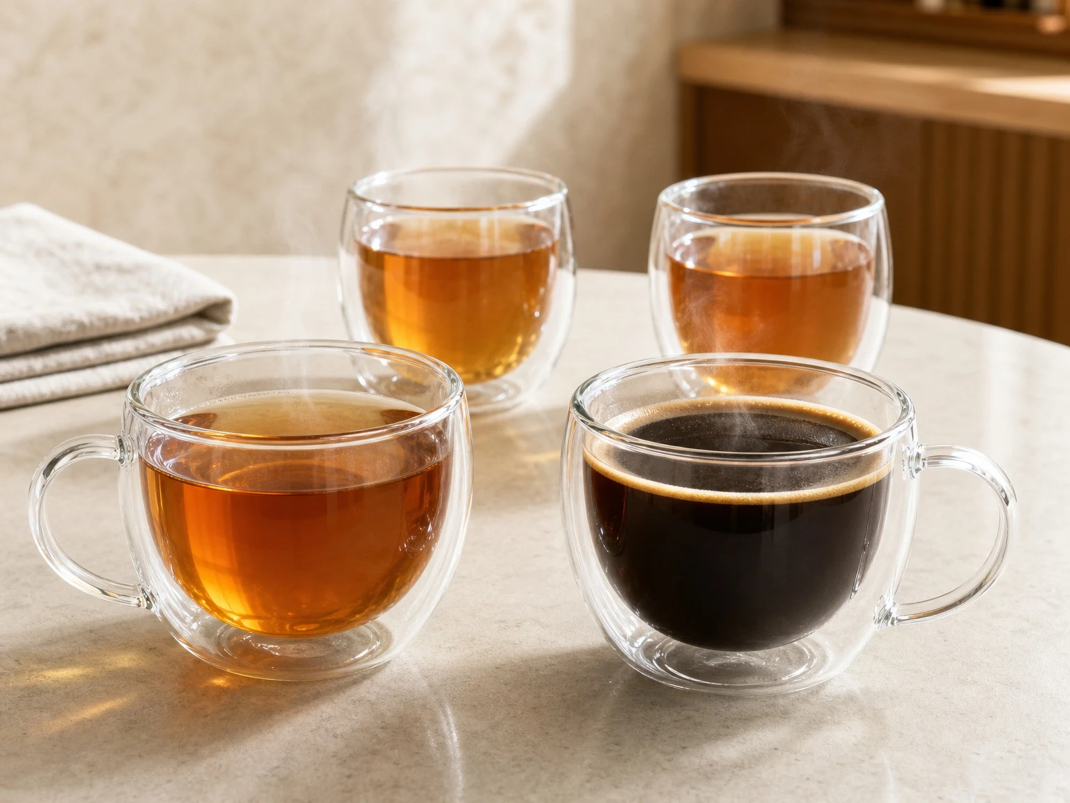 Custom glass coffee and tea cups for cafes and home use Custom glass coffee and tea cups for cafes and home use