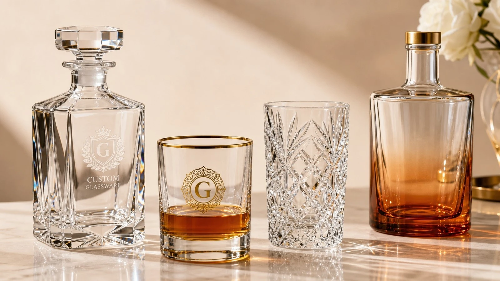 Custom barware decoration and cut patterns Custom barware decoration and cut patterns