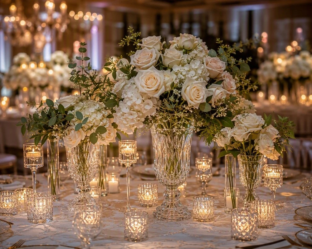 Glass vases and candle holders for weddings and events Glass vases and candle holders for weddings and events