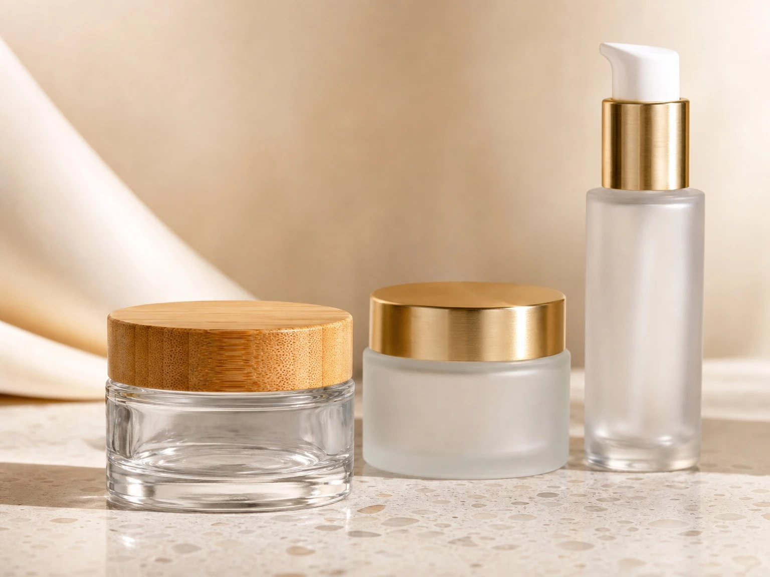 Custom glass cosmetic jars for creams and skincare products Custom glass cosmetic jars for creams and skincare products