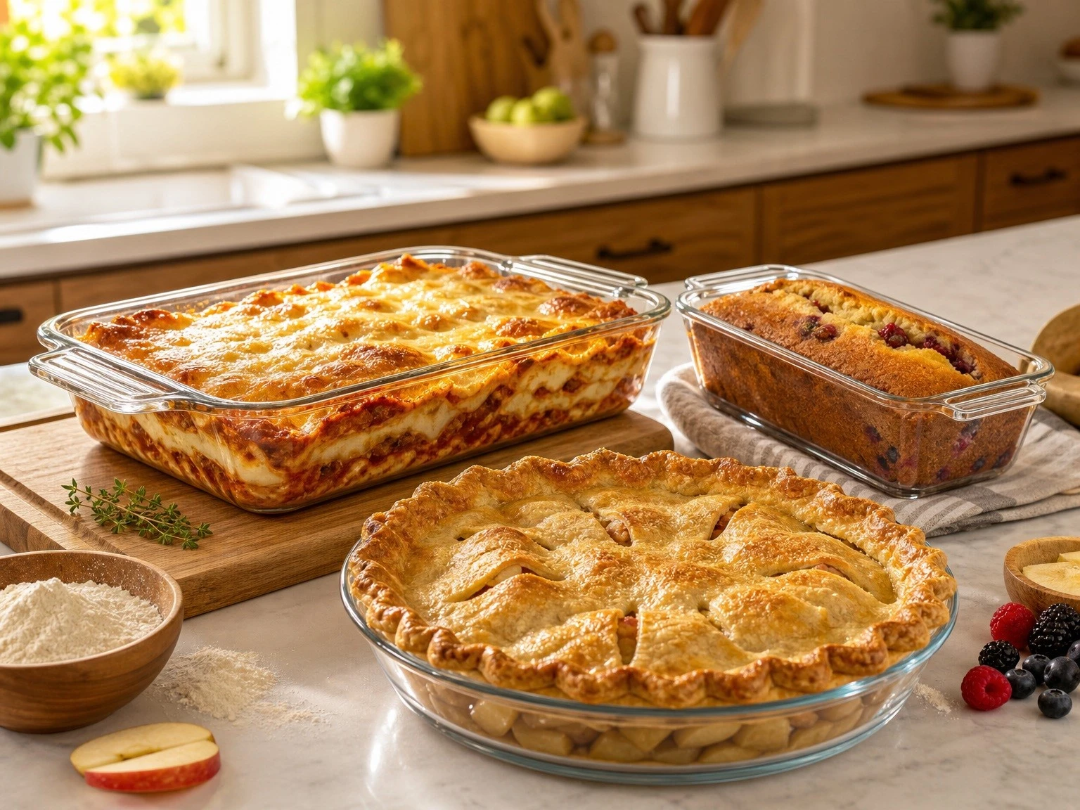 Glass bakeware for home baking and kitchen retail Glass bakeware for home baking and kitchen retail