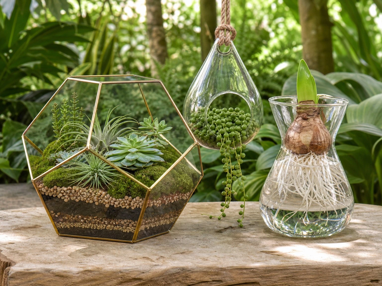 Geometric terrariums, hanging glass planters, and propagation vases with lead free soldered frames Geometric terrariums, hanging glass planters, and propagation vases with lead free soldered frames
