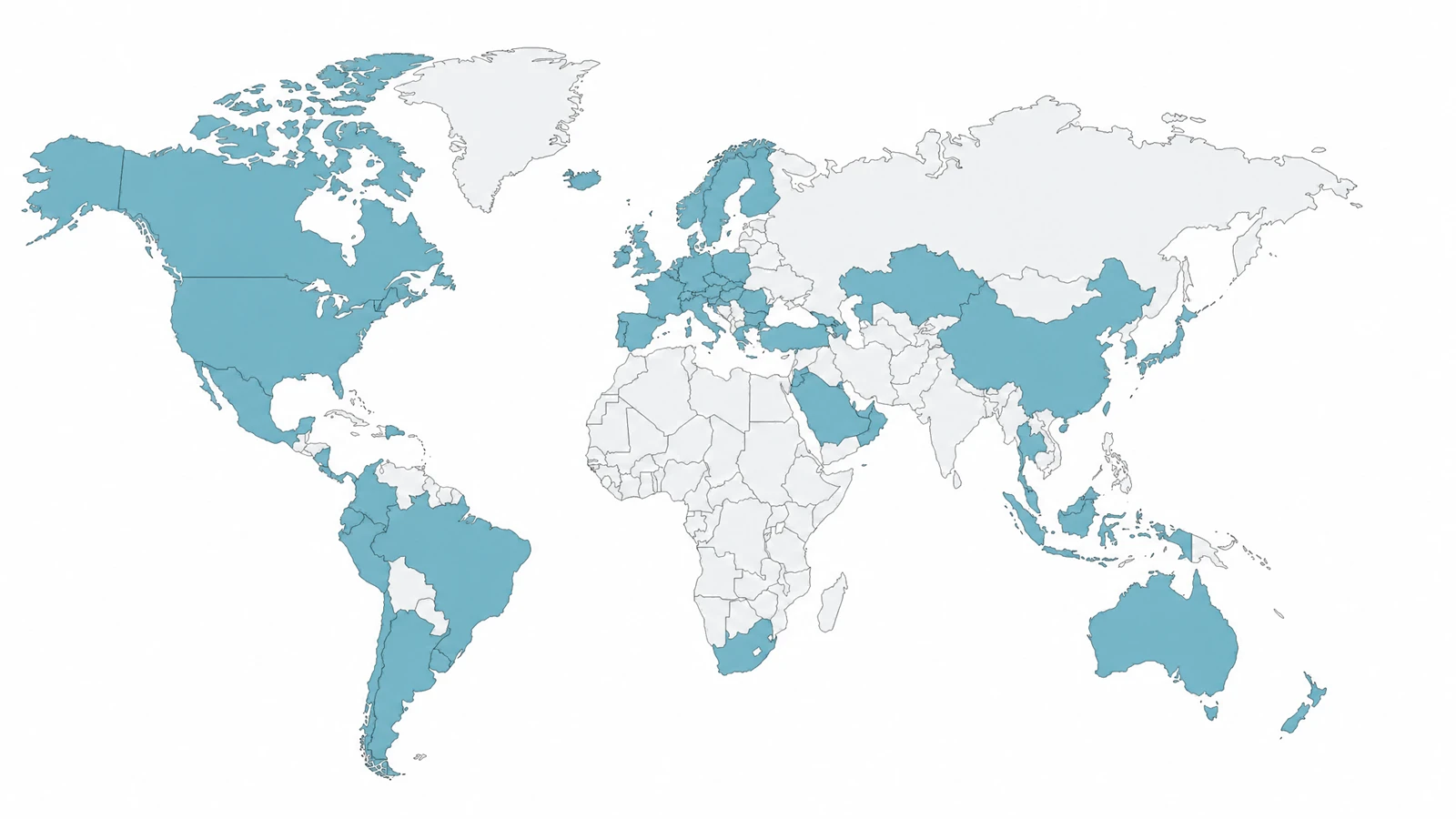 Global service map showing ZGS Glass distribution across 62 countries Global service map showing ZGS Glass distribution across 62 countries