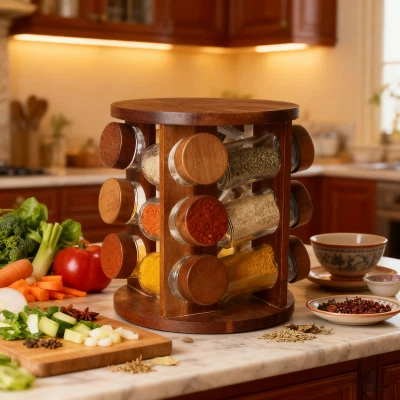 12-Jar Rotating Spice Rack Set