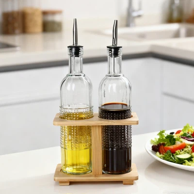 2-Piece Soda-Lime Glass Oil Bottle Set