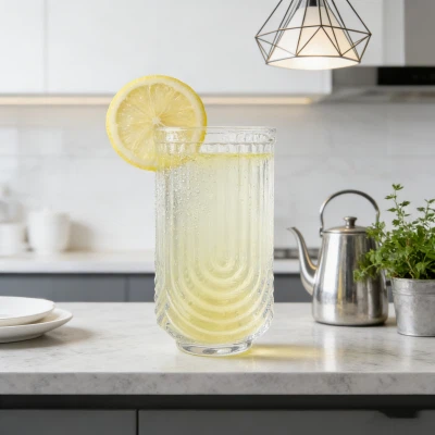 U-Shape Striped Glass Tumbler