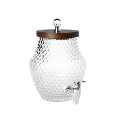 Pineapple-Shaped Glass Beverage Dispenser
