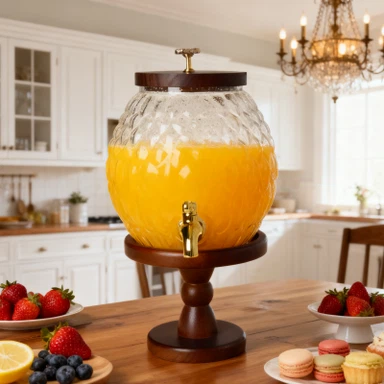 The Geometric Sphere: Diamond-Patterned Glass Carafe